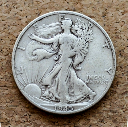 1945 P D & S Walking Liberty Silver Half Dollar - Choose By Mint & Condition Philadelphia Denver San Francisco WW2 Era 50 Cent Coin