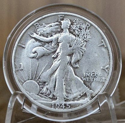 1945 P D & S Walking Liberty Silver Half Dollar - Choose By Mint & Condition Philadelphia Denver San Francisco WW2 Era 50 Cent Coin