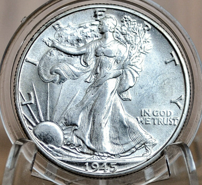 1945 P D & S Walking Liberty Silver Half Dollar - Choose By Mint & Condition Philadelphia Denver San Francisco WW2 Era 50 Cent Coin