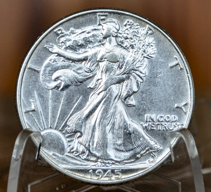 1945 P D & S Walking Liberty Silver Half Dollar - Choose By Mint & Condition Philadelphia Denver San Francisco WW2 Era 50 Cent Coin