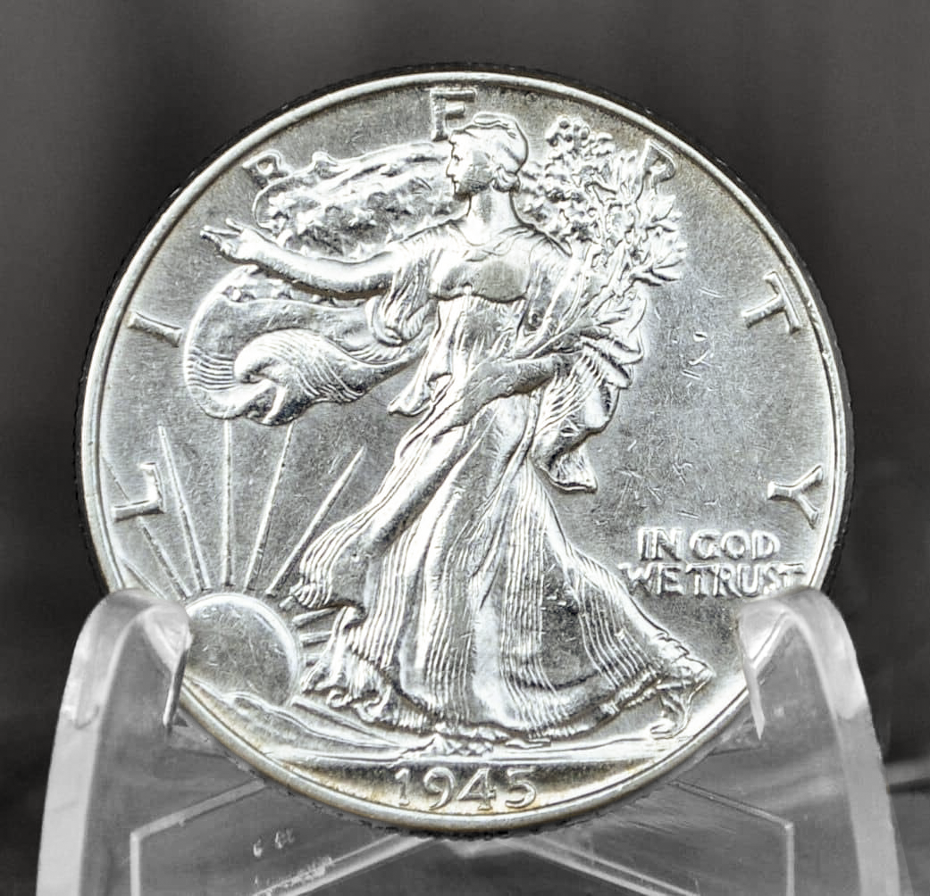1945 P D & S Walking Liberty Silver Half Dollar - Choose By Mint & Condition Philadelphia Denver San Francisco WW2 Era 50 Cent Coin