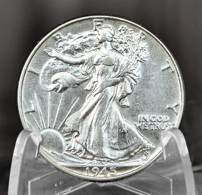 1945 P D & S Walking Liberty Silver Half Dollar - Choose By Mint & Condition Philadelphia Denver San Francisco WW2 Era 50 Cent Coin
