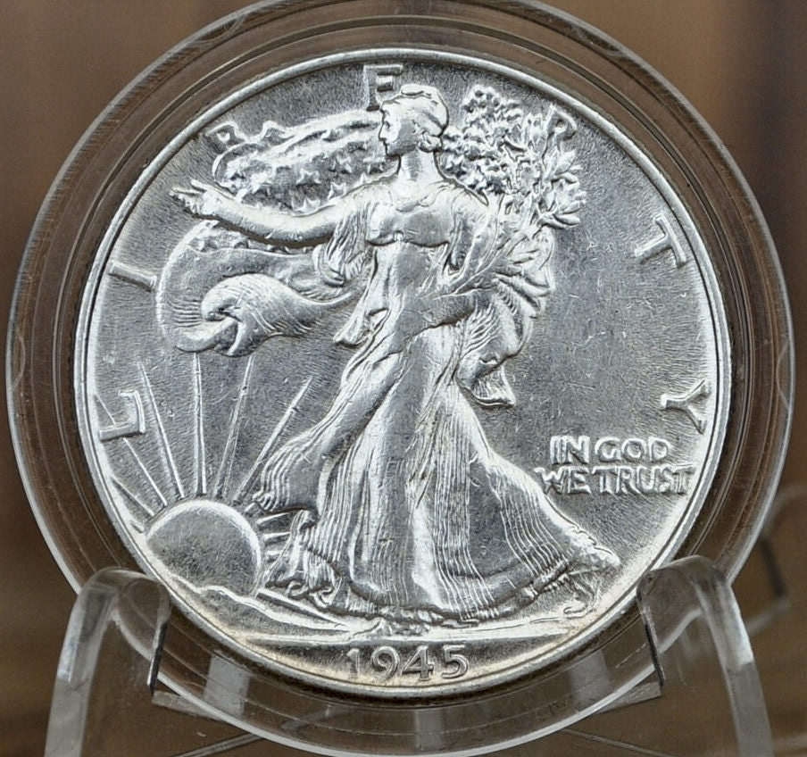 1945 P D & S Walking Liberty Silver Half Dollar - Choose By Mint & Condition Philadelphia Denver San Francisco WW2 Era 50 Cent Coin