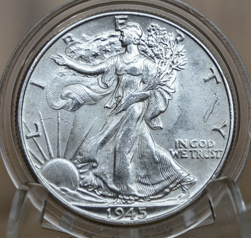 1945 P D & S Walking Liberty Silver Half Dollar - Choose By Mint & Condition Philadelphia Denver San Francisco WW2 Era 50 Cent Coin