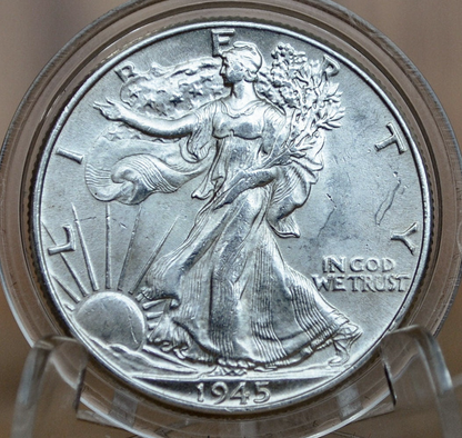 1945 P D & S Walking Liberty Silver Half Dollar - Choose By Mint & Condition Philadelphia Denver San Francisco WW2 Era 50 Cent Coin