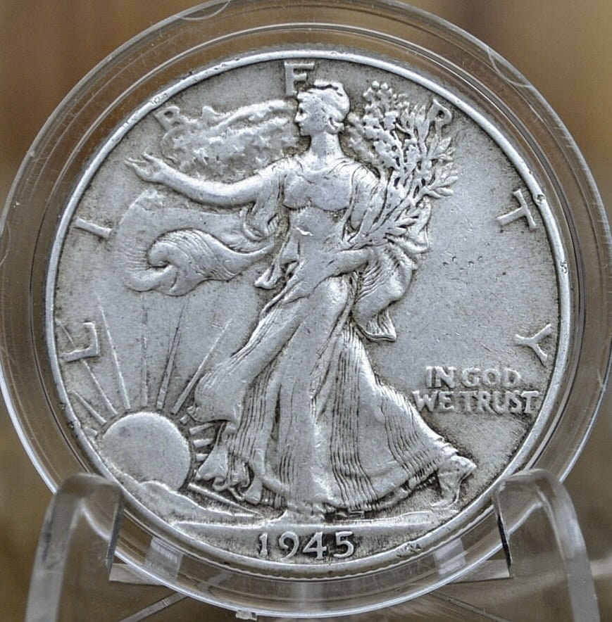 1945 P D & S Walking Liberty Silver Half Dollar - Choose By Mint & Condition Philadelphia Denver San Francisco WW2 Era 50 Cent Coin