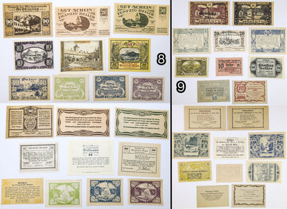 Lots of 10 WWI Austria Heller Notgeld Currency - Choose by Lot - Uncirculated (UNC) - 1920s Austrian Municipal Notes Lot of Ten