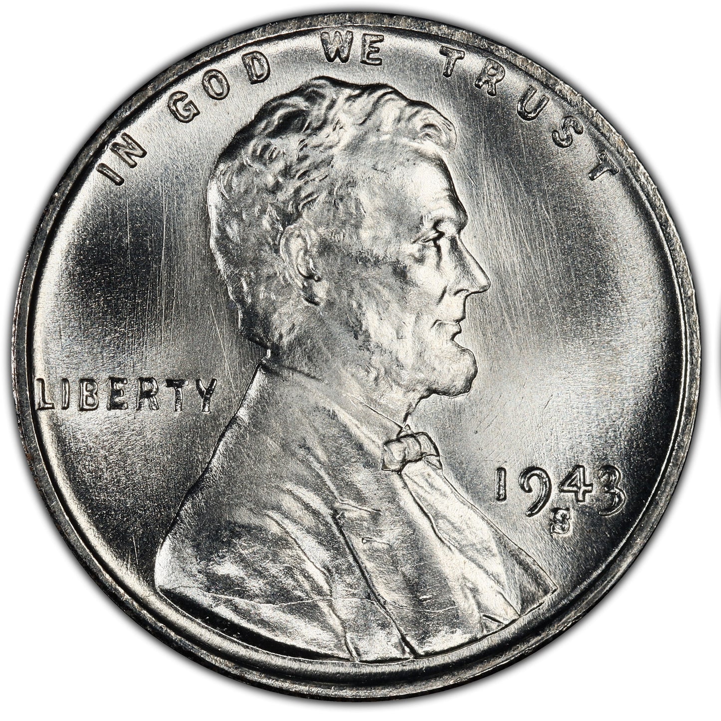 Centavo de acero de EE. UU. de la era de la Segunda Guerra Mundial de 1943-S - Centavo de trigo de acero de la Segunda Guerra Mundial - Centavo Lincoln de acero (Casa de la Moneda de San Francisco)