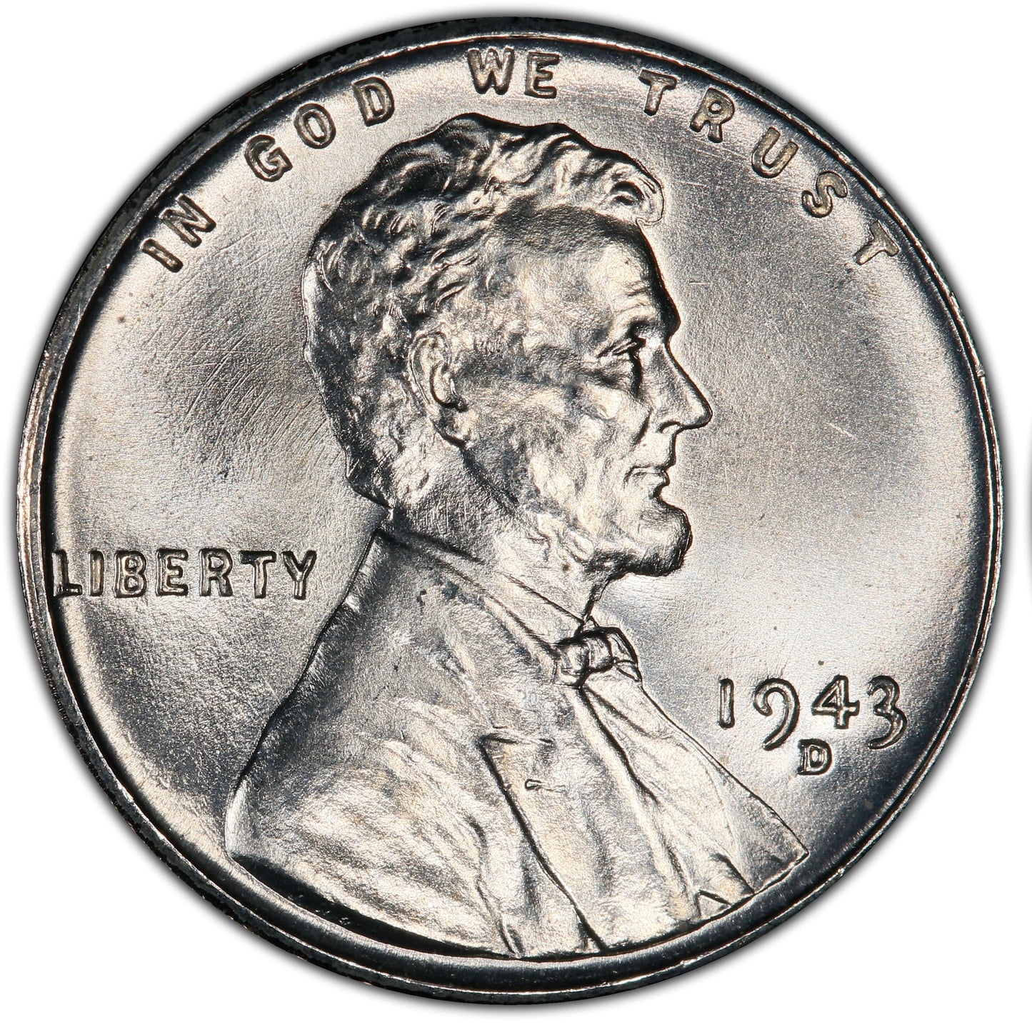 Centavo de acero de EE. UU. de la era de la Segunda Guerra Mundial de 1943-S - Centavo de trigo de acero de la Segunda Guerra Mundial - Centavo Lincoln de acero (Casa de la Moneda de San Francisco)