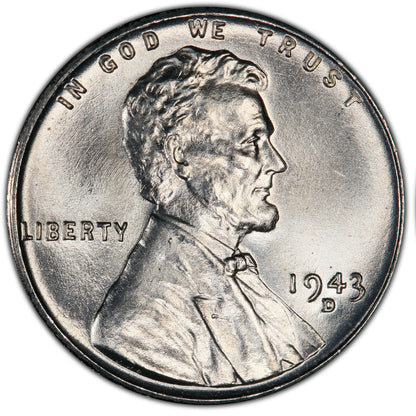 Centavo de acero de EE. UU. de la era de la Segunda Guerra Mundial de 1943-S - Centavo de trigo de acero de la Segunda Guerra Mundial - Centavo Lincoln de acero (Casa de la Moneda de San Francisco)