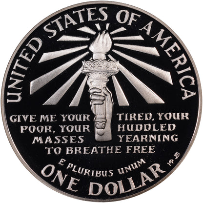 1986-S U.S. Commemorative Silver Proof Ellis Island Liberty Dollar San Francisco