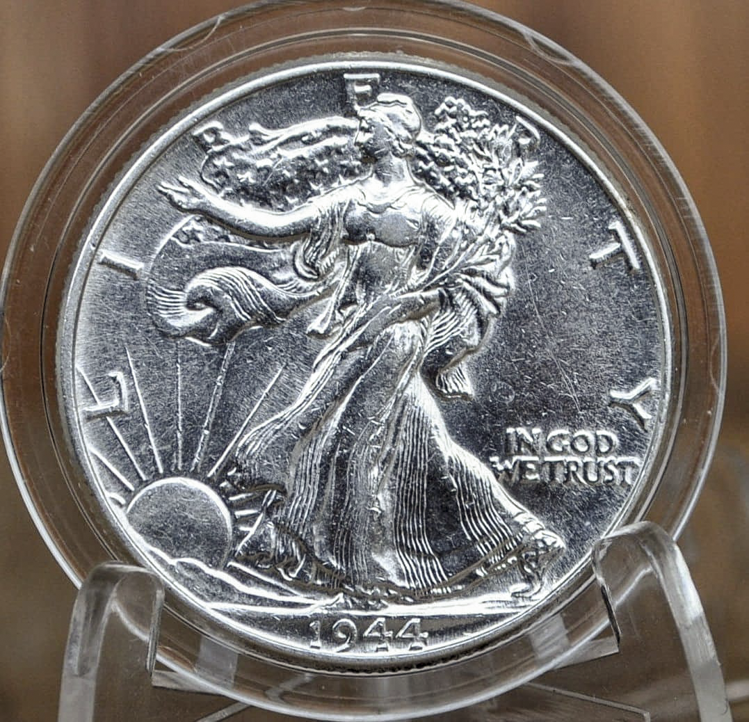 1944 P D & S Walking Liberty Silver Half Dollar - Choose By Mint and Condition Philadelphia Denver San Francisco WW2 Era 50 Cent Coin