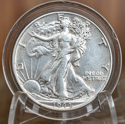 1944 P D & S Walking Liberty Silver Half Dollar - Choose By Mint and Condition Philadelphia Denver San Francisco WW2 Era 50 Cent Coin