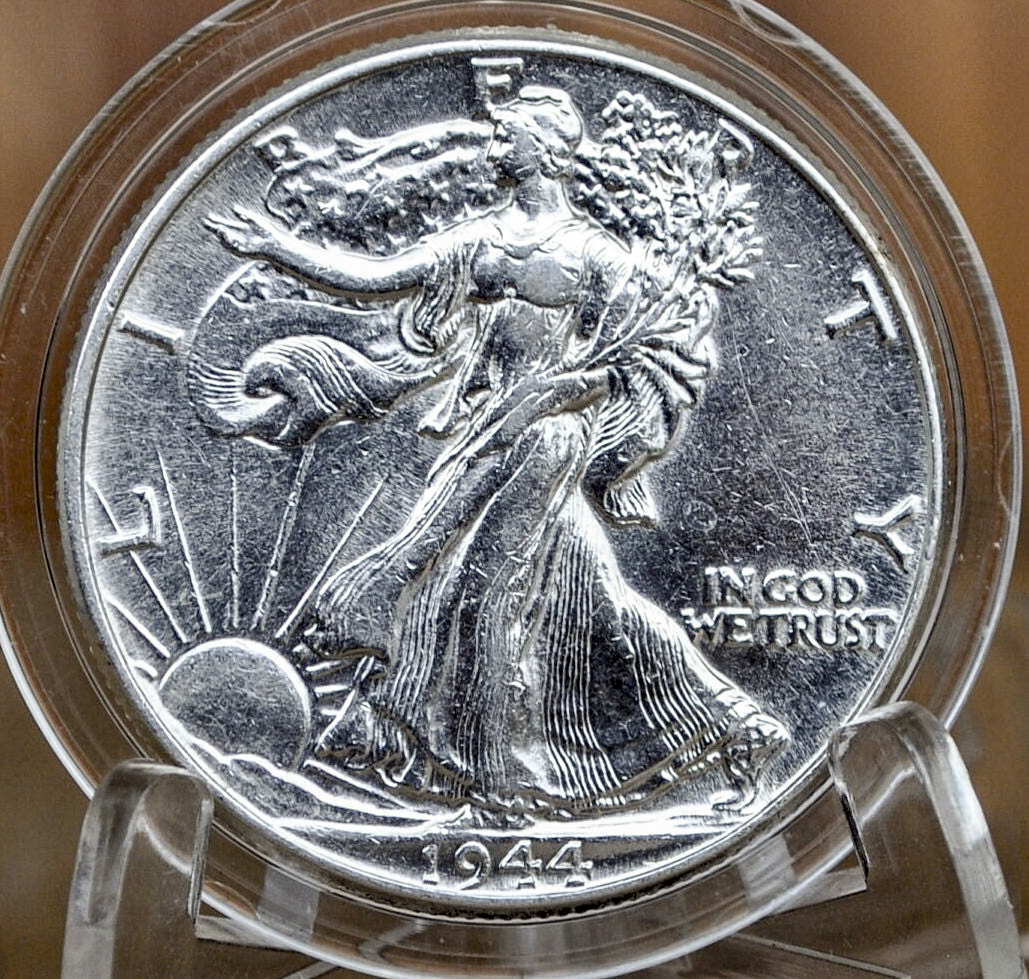 1944 P D & S Walking Liberty Silver Half Dollar - Choose By Mint and Condition Philadelphia Denver San Francisco WW2 Era 50 Cent Coin