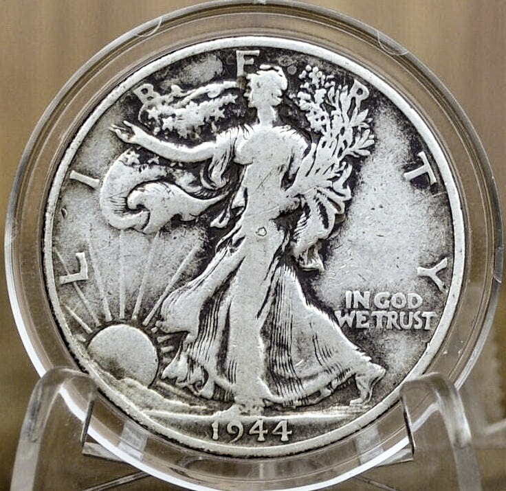 1944 P D & S Walking Liberty Silver Half Dollar - Choose By Mint and Condition Philadelphia Denver San Francisco WW2 Era 50 Cent Coin