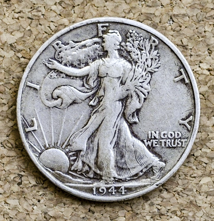 1944 P D & S Walking Liberty Silver Half Dollar - Choose By Mint and Condition Philadelphia Denver San Francisco WW2 Era 50 Cent Coin