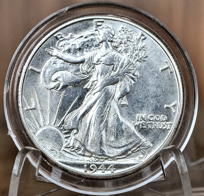 1944 P D & S Walking Liberty Silver Half Dollar - Choose By Mint and Condition Philadelphia Denver San Francisco WW2 Era 50 Cent Coin