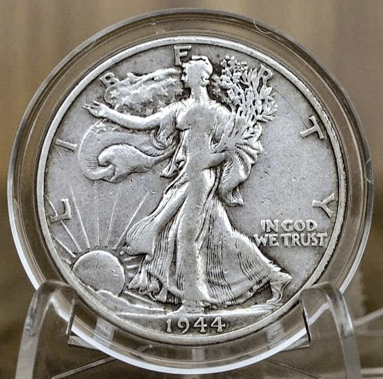 1944 P D & S Walking Liberty Silver Half Dollar - Choose By Mint and Condition Philadelphia Denver San Francisco WW2 Era 50 Cent Coin