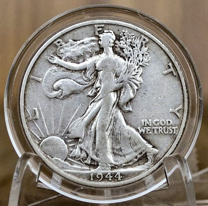 1944 P D & S Walking Liberty Silver Half Dollar - Choose By Mint and Condition Philadelphia Denver San Francisco WW2 Era 50 Cent Coin