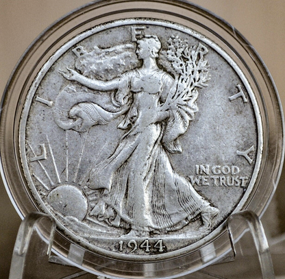 1944 P D & S Walking Liberty Silver Half Dollar - Choose By Mint and Condition Philadelphia Denver San Francisco WW2 Era 50 Cent Coin
