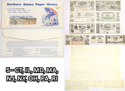 Facsimile Reproduction Union States Banknotes Sets - 5 Sets to Choose From! - 1960s Reproduction Civil War Era Northern Paper Currency
