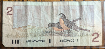 1986 Canadian 2 Dollar Banknote - Choice of Grade - Thiessen/Crow or Crow/Bouey Signed - 1986 Canada Two Dollar Bill - P#94a/P#94b