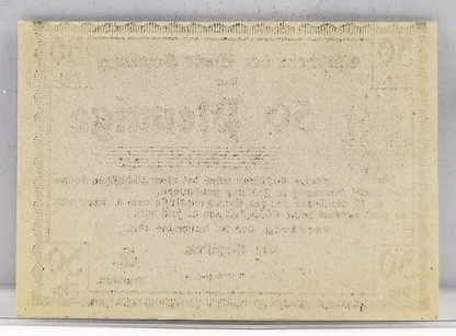 1918 Bernburg Germany 50 Pfennige Notgeld - Long "J" Juli Type - WWI German Emergency Currency - 1918 German Municipality Fifty Pfennig Note