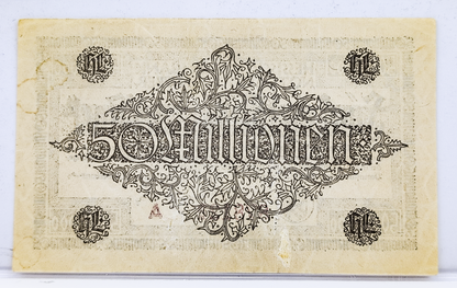 1923 Hessische Landesbank 50 Millionen Marks Notgeld - High Denomination Emergency Inflation Note - 1923 German Fifty Million Mark Note