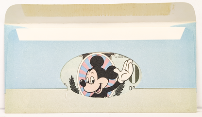 1988 Disney 1 Dollar Mickey Mouse Collectible Money - "DA" Series - Magic Kingdom Envelope - 1988 Series Disneyland One Dollar Novelty Note