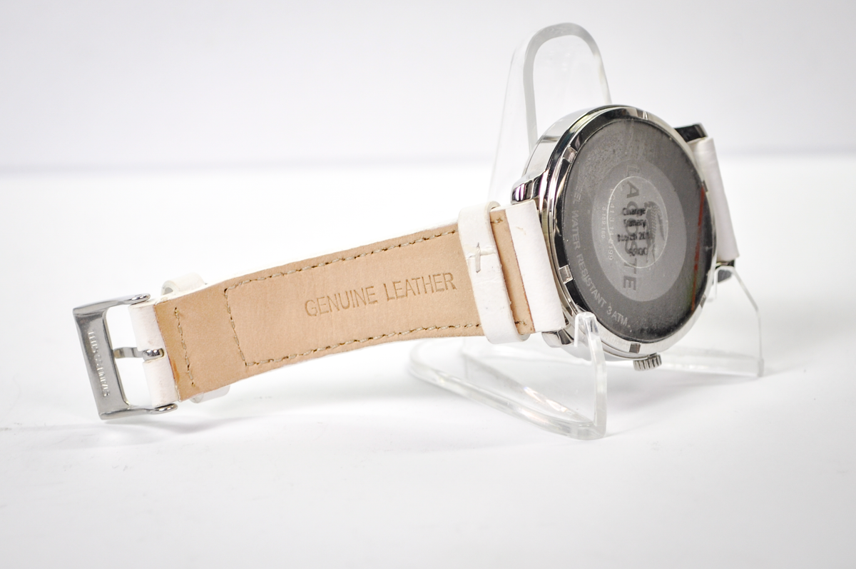 Rare New in Box Lacoste Calvi White Leather Ladies Watch - Works, New Battery - Genuine Leather Strap - NOS Lacoste Watch - Set to EST