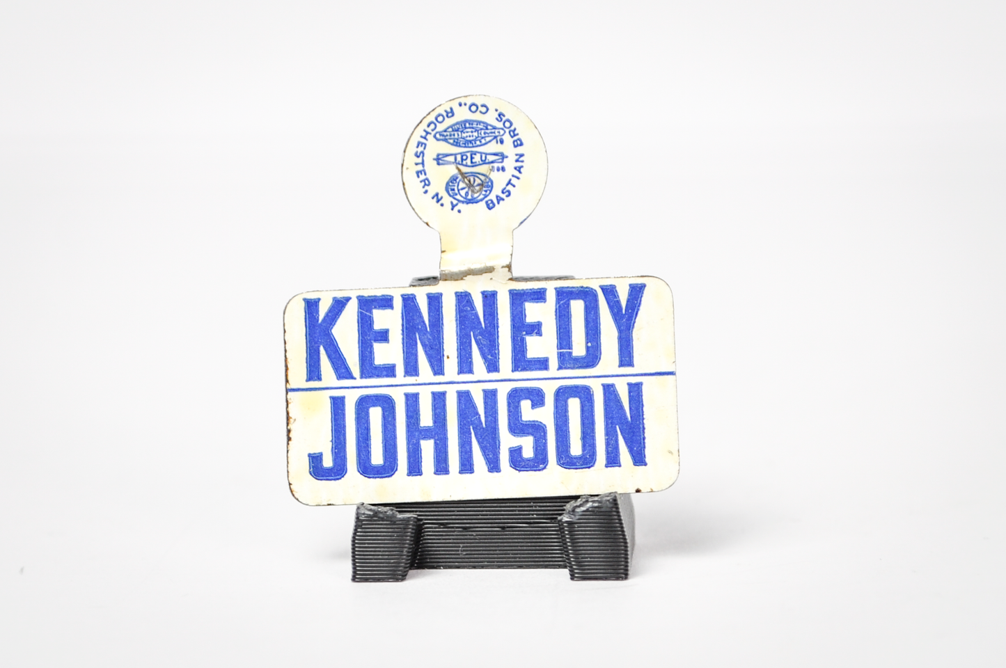 1960 Kennedy Johnson Presidential Campaign Fold Over Lapel Pin - John F. Kennedy and Lyndon B. Johnson Pin - Vintage JFK Campaign Pin
