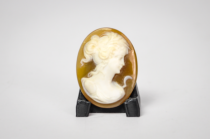 Vintage Unmounted Authentic Woman's Profile Cameo - Antique Hand Carved Lady Bust Conch Shell Cameo Genuine