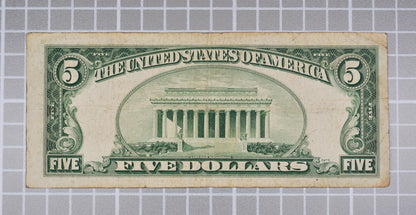 1953B Fancy Repeater Serial Number 5 Dollar Note - 33943388 - 1953 B Red Seal Five Dollar Cool Serial Note - Fr.1534