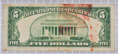 1953A Fancy Bookend Serial Number 5 Dollar Silver Cert - 47015747 - 1953-A Blue Seal Five Dollars Note Cool Serial - Fr.1656