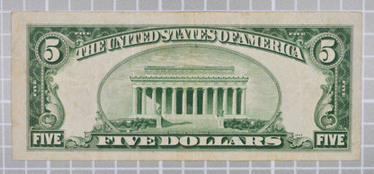 1934-C Fancy Devil 666 Serial 5 Dollar Silver Certificate - 66612843 - 1934C Five Dollar Silver Cert Devil Note - Fr#1653