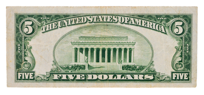 1934-C Fancy Devil 666 Serial 5 Dollar Silver Certificate - 66612843 - 1934C Five Dollar Silver Cert Devil Note - Fr#1653