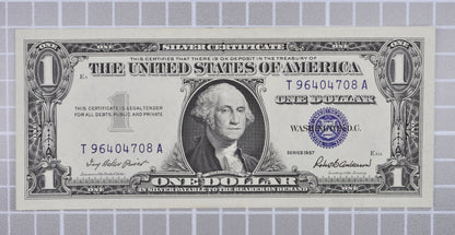 1957 Silver Certificate 1 Dollar Note Consecutive Trio - Almost Uncirculated (AU) - 1957 Blue Seal Note Sequential Set - Fr#1619