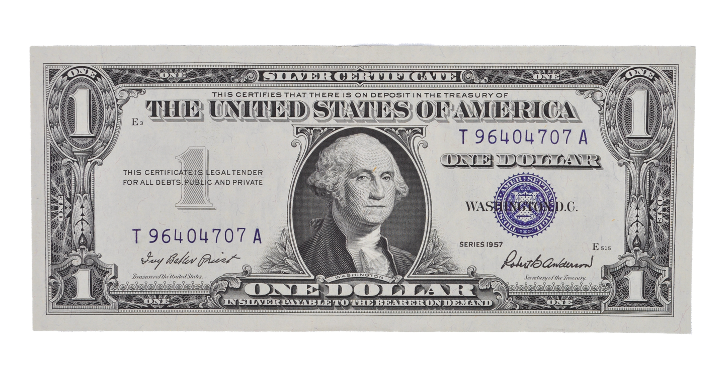 1957 Silver Certificate 1 Dollar Note Consecutive Trio - Almost Uncirculated (AU) - 1957 Blue Seal Note Sequential Set - Fr#1619