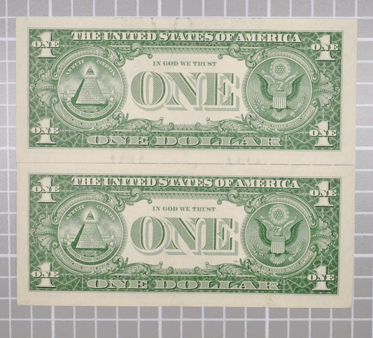 Consecutive Duo 1957 A Silver Certificate 1 Dollar Notes - Uncirculated (UNC) - 1957A Silver Cert Sequential Serial Note Set - Fr#1620