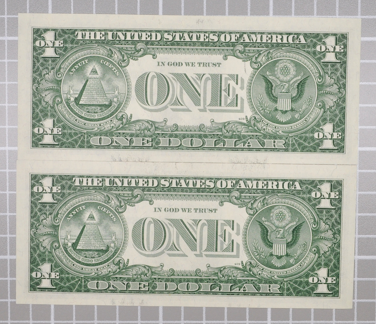 1957 B Silver Certificate 1 Dollar Notes Pair - Consecutive Serial Numbers - 1957B One Dollar Set of 2 Sequential Banknotes - Fr#1621 (Copy)