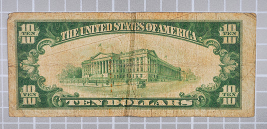 1934-A Federal Reserve 10 Dollar Note - Fine (F) - Boston (A) Issue - 1934A Green Seal Ten Dollar Star Note - Fr#2006-A