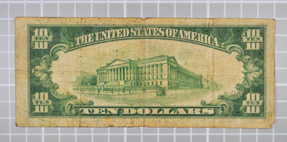 1934-A Federal Reserve 10 Dollar Note - Fine (F) - Boston (A) Issue - 1934A Green Seal Ten Dollar Star Note - Fr#2006-A