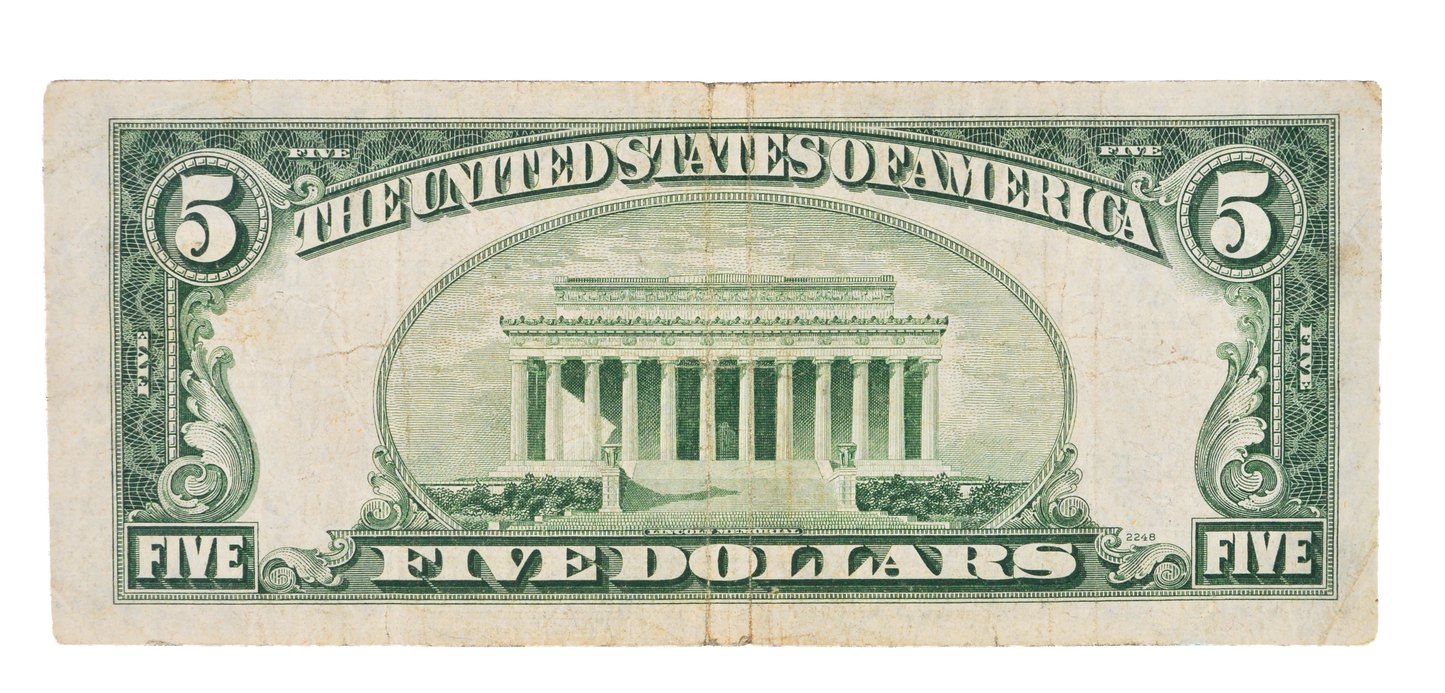 1950-B 5 Dollar Federal Reserve Note - New York (B) - Very Fine (VF) - 1950B Five Dollar Federal Reserve NY Note - Fr#1963-B