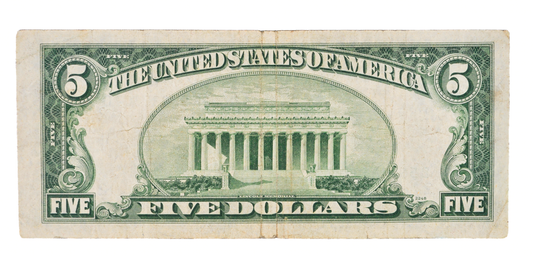 1950-B 5 Dollar Federal Reserve Note - New York (B) - Very Fine (VF) - 1950B Five Dollar Federal Reserve NY Note - Fr#1963-B