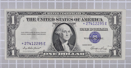 1935E Silver Certificate 1 Dollar Star Note - Choice of Grade - E Series Silver Cert 1935 Star Note - High Grade Fr#1614*