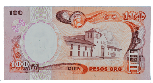 1985 Colombia 100 Peso Oro Note - Uncirculated (UNC) - 1985 Colombian Banco de la Republica One Hundred Peso Oro Banknote - P#426b