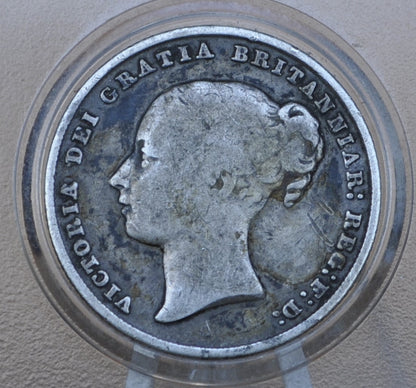 1844 Great Britain Silver 1 Shilling UK One Shilling 1884 - F (Fine) Grade  - Queen Victoria - 1 Shilling 1884 Sterling Shilling UK