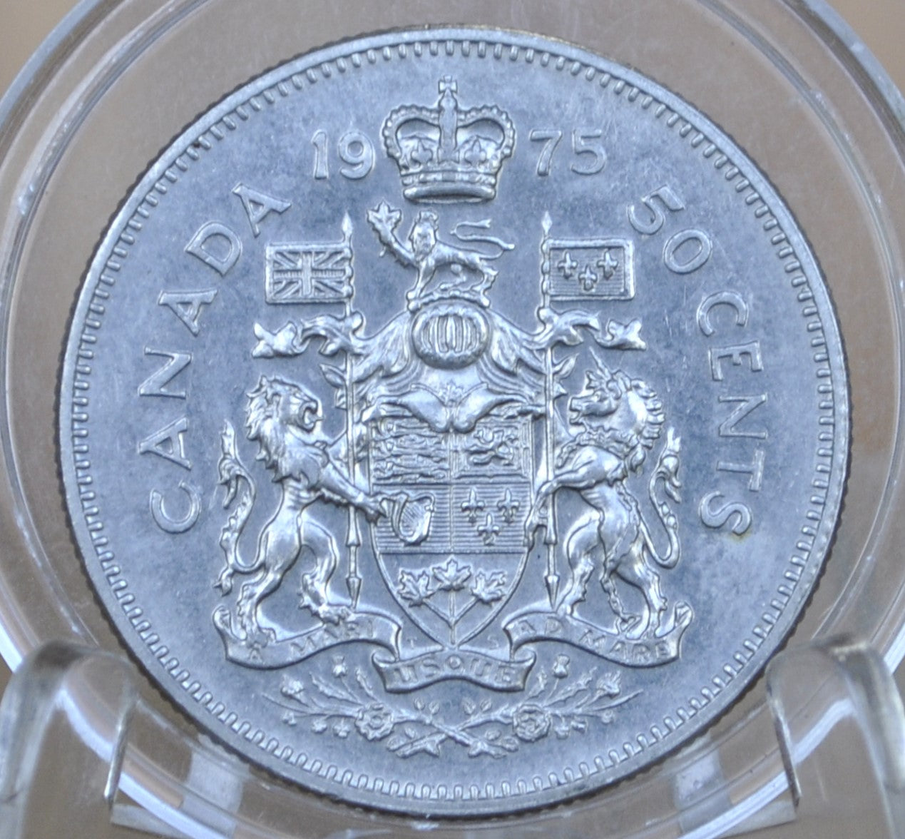 1975 Canadian Half Dollar - AU/BU (About Unc.) - Clad - 50 Cent Canada 1975