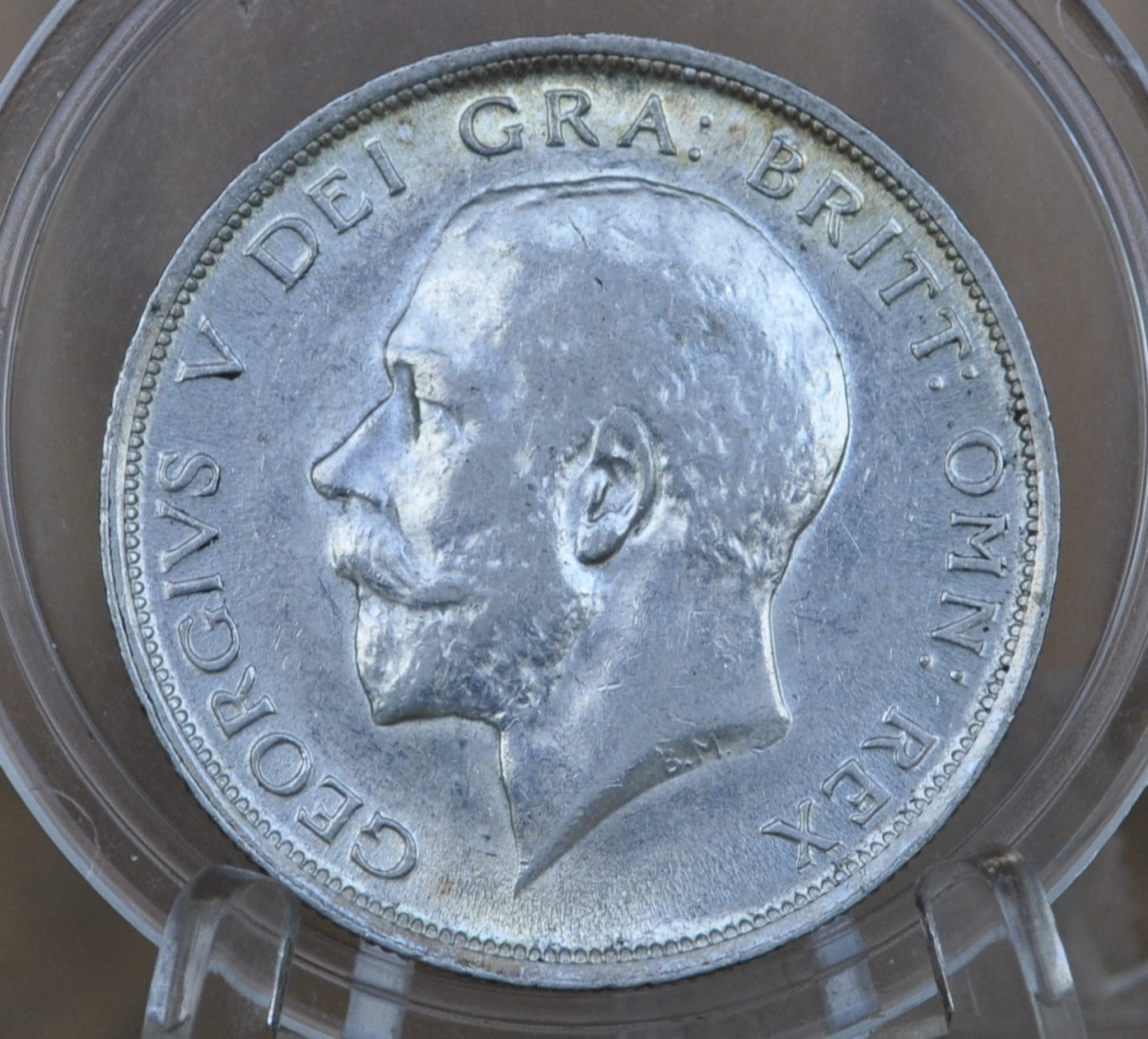 1916 Great Britain Half Crown - AU58 (About Uncirculated), Beautiful Mint Luster - Silver 1/2 Crown 1916 United Kingdom HalfCrown Silver UK 1916