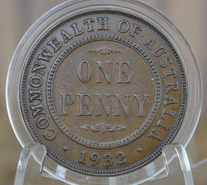 1932 Australian One Penny - VF/XF - King George - Australian One Cent 1932